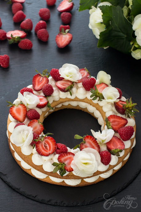 Cream Tart - Number Cake - Alphabet Cake decorated with Fresh Strawberries