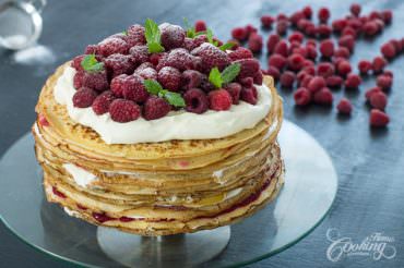 White Chocolate Raspberry Crepe Cake