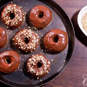 Baked Doughnuts with Nutella Glaze
