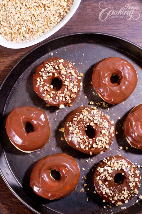 Baked Doughnuts with Nutella Glaze vertical