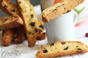 dried fruit biscotti with a cup of coffee