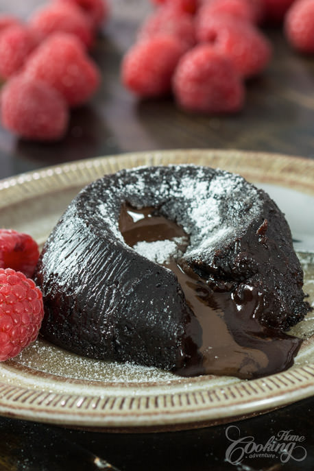 Eggless Chocolate Lava Cake Slice