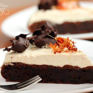 Flourless Chocolate Cake with Salted Caramel Mousse