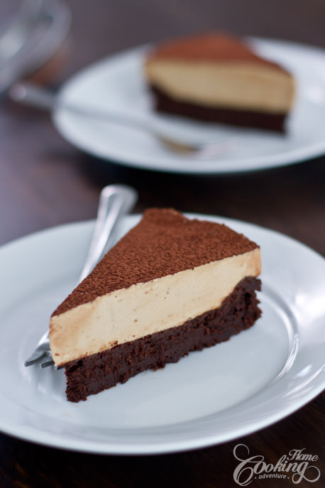 Flourless Chocolate Cake with Coffee Mousse slice