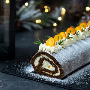 Gingerbread Orange Cake Roll