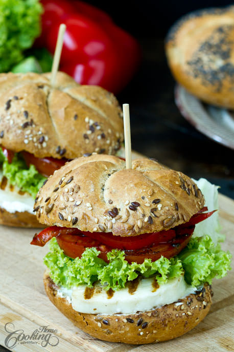 Halloumi Burger with Roasted Tomatoes