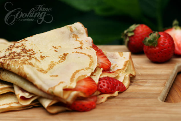 homemade Crepes with Strawberries