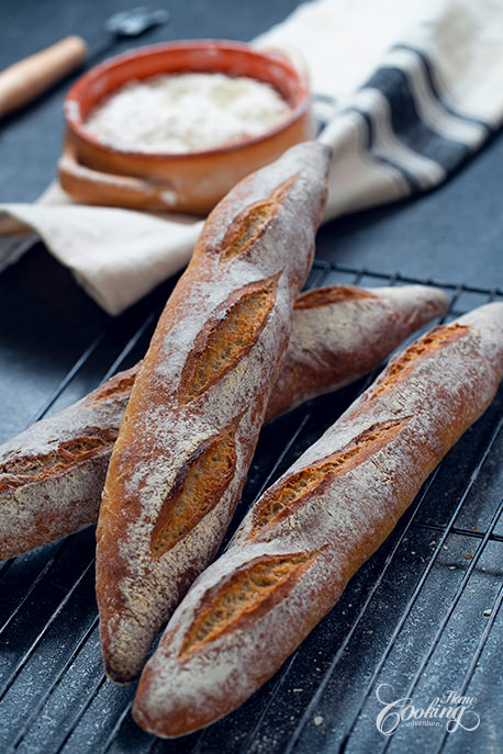 Homemade Baguettes Closeup