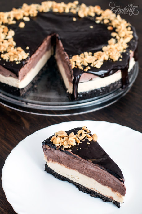 Chocolate Peanut Butter Ice Cream Cake Slice