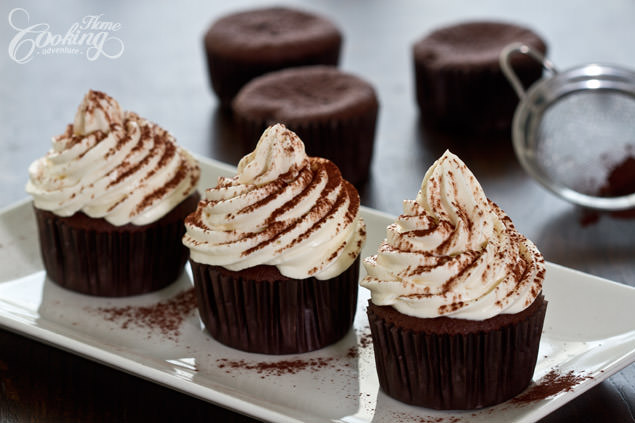 Chocolate Cupcakes with Irish Cream Frosting