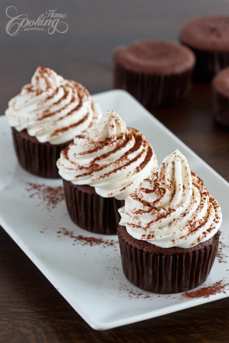 Chocolate Cupcakes with Irish Cream Frosting Vertical