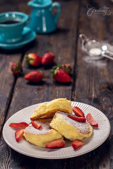 Japanese Soufflé Pancakes Closeup