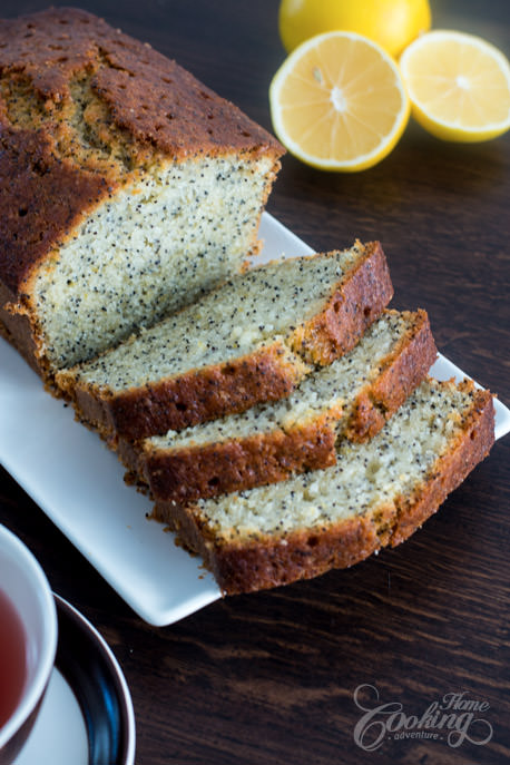 Lemon Poppy Seed Pound Cake Slices