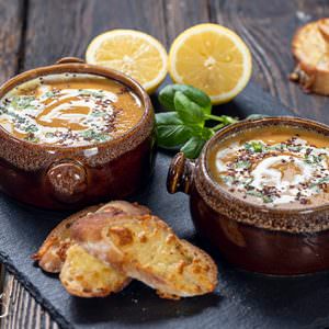 Cream of lentil soup