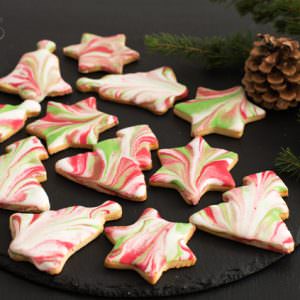 Marbled Icing Sugar Cookies for Christmas