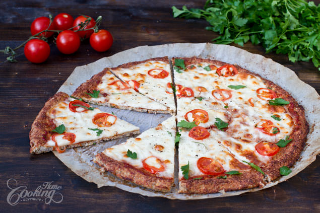 Margherita Pizza with Cauliflower Crust slices