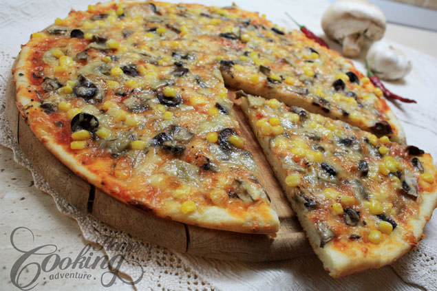 Bore diameter Registrering Mushroom Pizza with Thin Crispy Crust