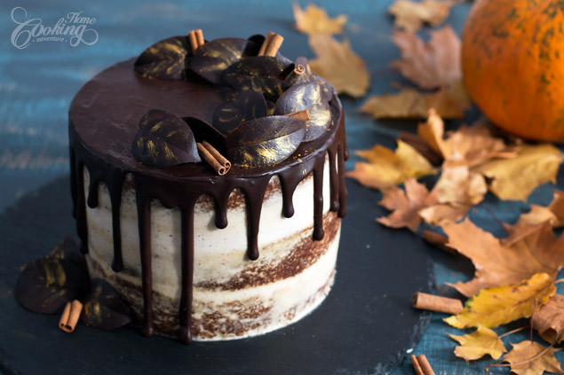 Semi-Naked Pumpkin Chocolate Cake