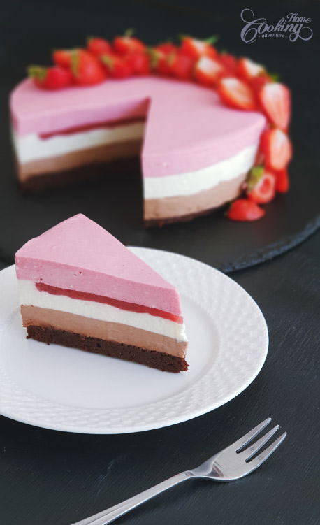 Neapolitan Cheesecake Slice