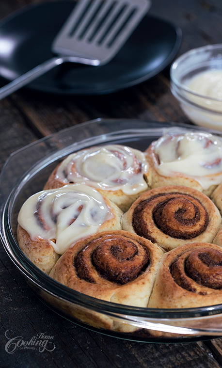 No Yeast Cinnamon Rolls Closeup