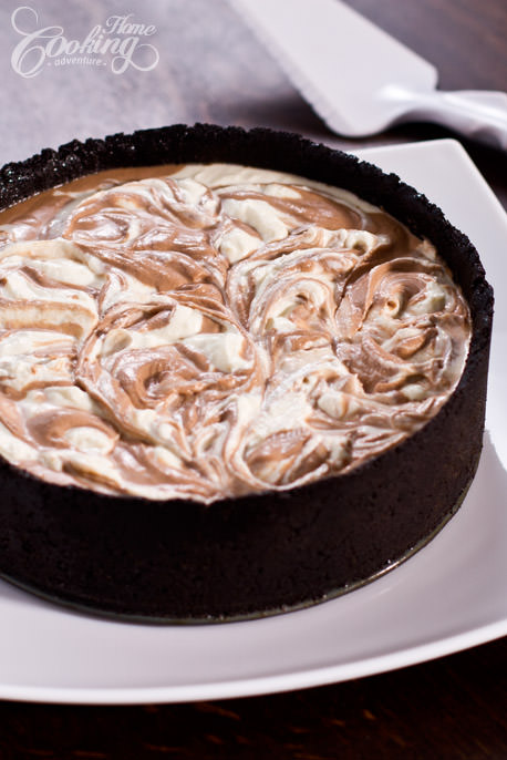 No-Bake Nutella Swirl Cheesecake vertical