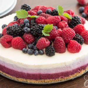 No-Bake Ombre Berry Cheesecake