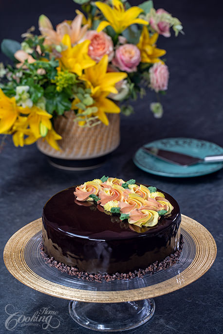 Orange Chocolate Mirror Cake Vertical