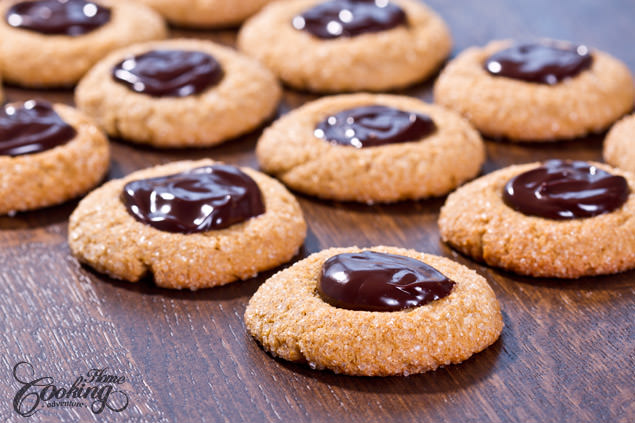 Peanut Butter Chocolate Thumbprint Cookies