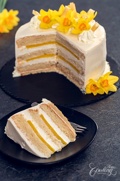 White Chocolate Pineapple Cake Slice