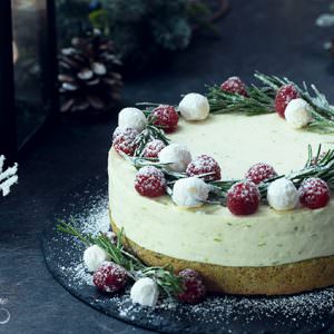 Pistachio Raspberry Lime Mousse Cake