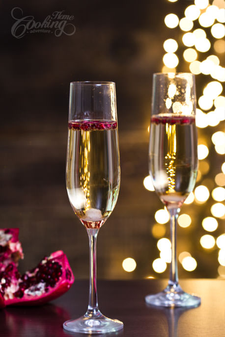 Pomegranate Champagne Cocktail glasses