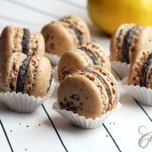 French poppy seed macarons