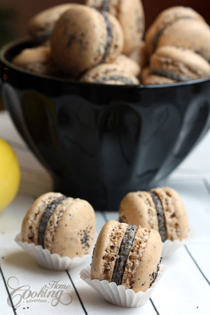 poppy seed macarons