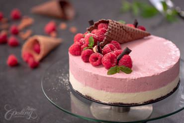 Raspberry Almond Ice Cream Cake