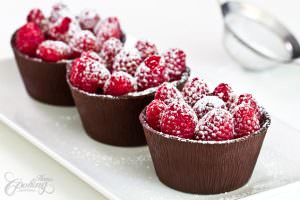 Raspberry Chocolate Cups - Valentines Desserts