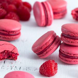 Raspberry Macarons - Italian Meringue