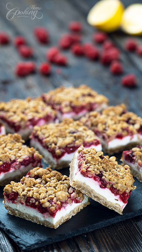 Raspberry Yogurt Bars Slice