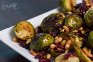 roasted brussels sprouts with pine nuts and cranberries