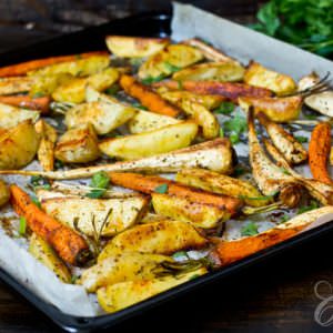 Roasted Potatoes, Parsnips and Carrots