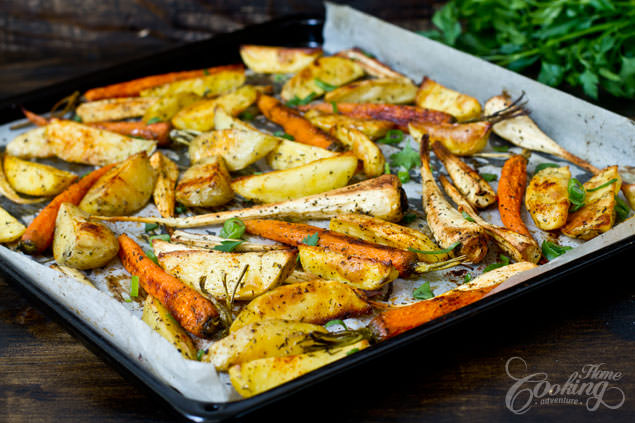 Roasted Potatoes, Parsnips and Carrots