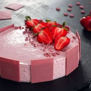 Ruby Chocolate Strawberry Mousse Cake