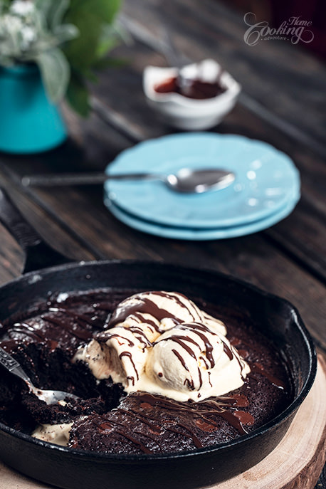 Skillet Brownie Closeup