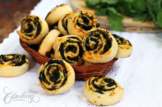 Spinach and Mushroom Pinwheels