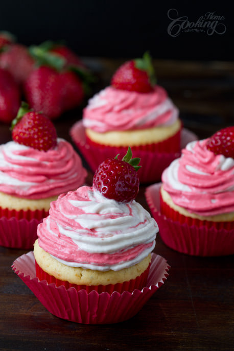 Strawberry Cupcakes with Strawberry Frosting