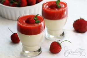 Strawberry Panna Cotta  -Valentines Desserts