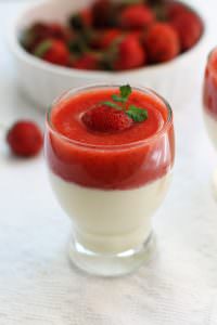 Strawberry Panna Cotta with fresh Strawberry Sauce