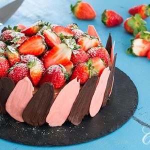 Brownie Strawberry Chocolate Cheesecake