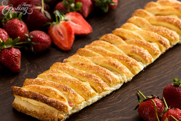 Strawberry Puff Pastry Braid