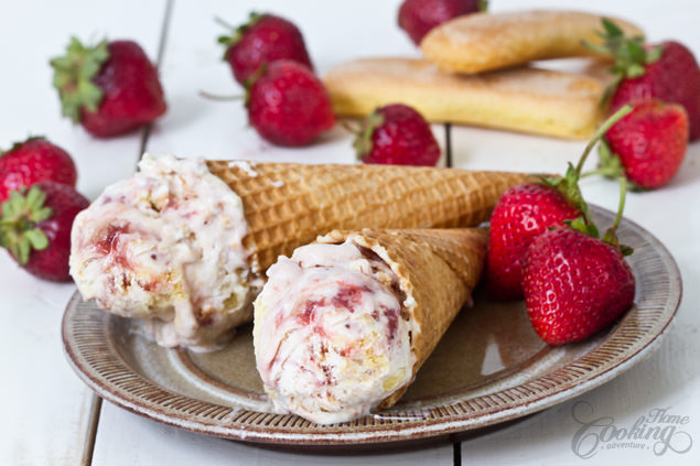 Strawberry Condensed Milk Ice Cream