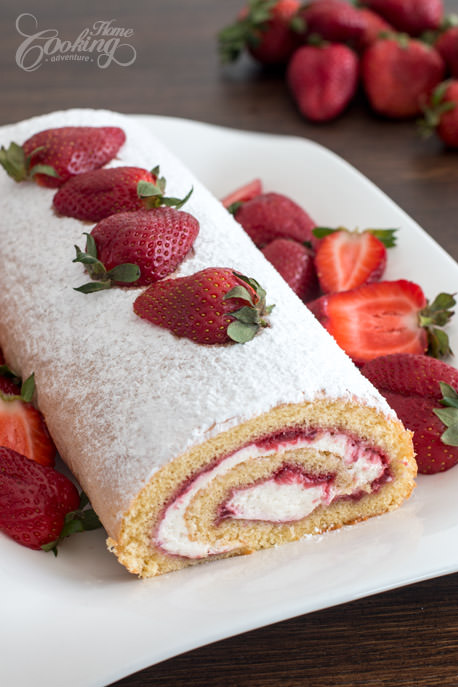 Strawberry Swiss Roll Vertical